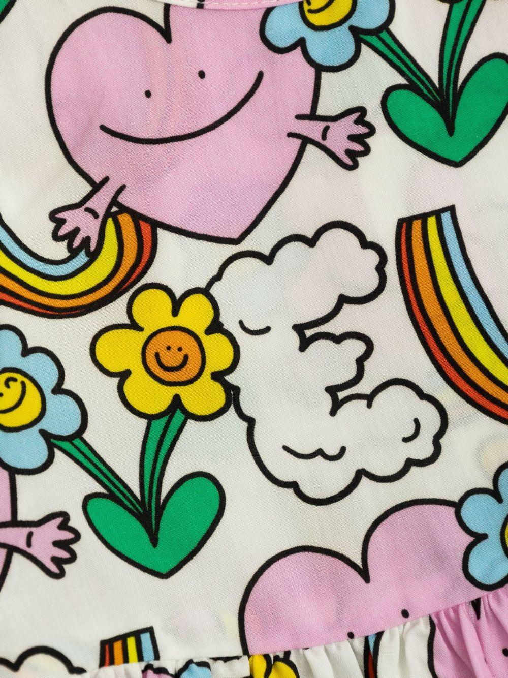 Abito per neonata Stella McCartney Kids bianco con stampa grafica all - over - Rubino Kids