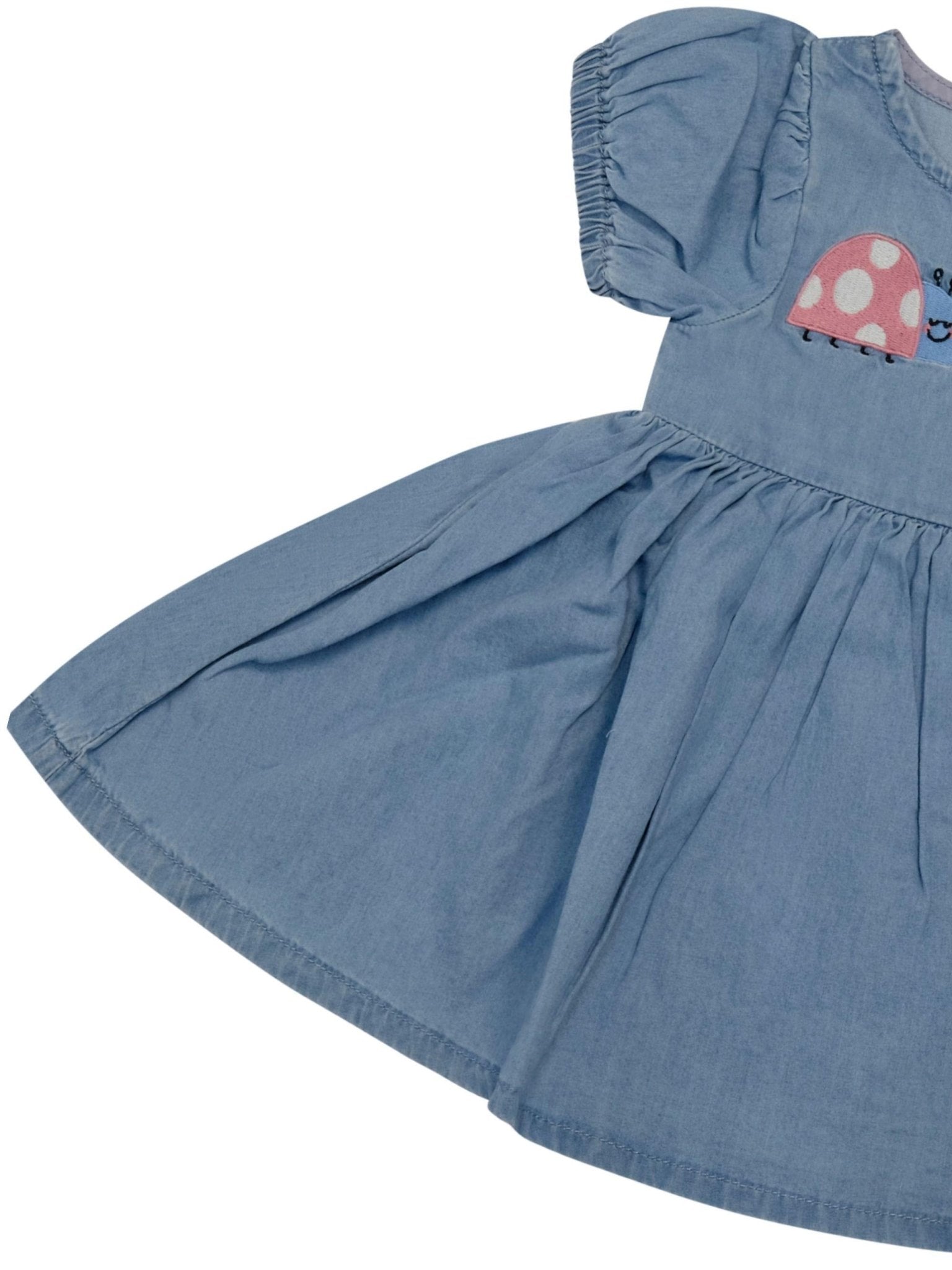 Abito per neonata Stella McCartney Kids denim con motivo coccinelle - Rubino Kids