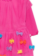 Abito per neonata Stella McCartney Kids fucsia con dettagli in tulle - Rubino Kids