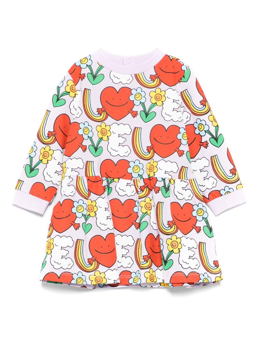 Abito per neonata Stella McCartney Kids lilla con stampa grafica - Rubino Kids