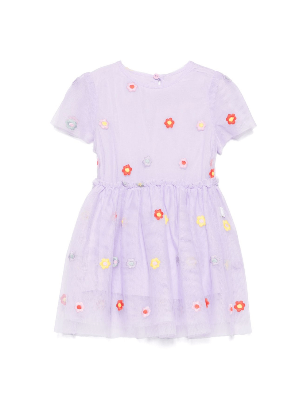Abito per neonata Stella McCartney Kids lilla ricamato a fiori - Rubino Kids