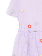 Abito per neonata Stella McCartney Kids lilla ricamato a fiori - Rubino Kids