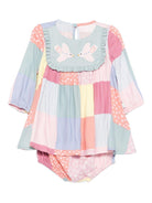 Abito per neonata Stella McCartney Kids multicolor con design patchwork - Rubino Kids