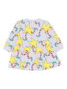 Abito per neonata Stella McCartney Kids multicolor con stampa e gonna con arricciatura - Rubino Kids