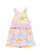 Abito per neonata Stella McCartney Kids multicolore con applicazione pesciolino - Rubino Kids
