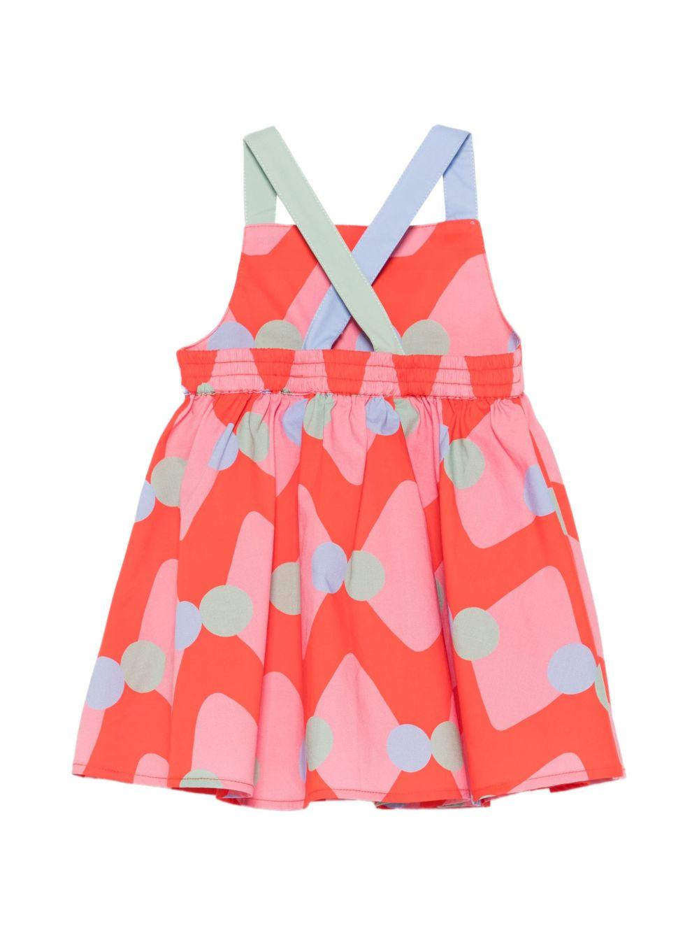 Abito per neonata Stella McCartney Kids multicolore con motivo onde orizzontali - Rubino Kids
