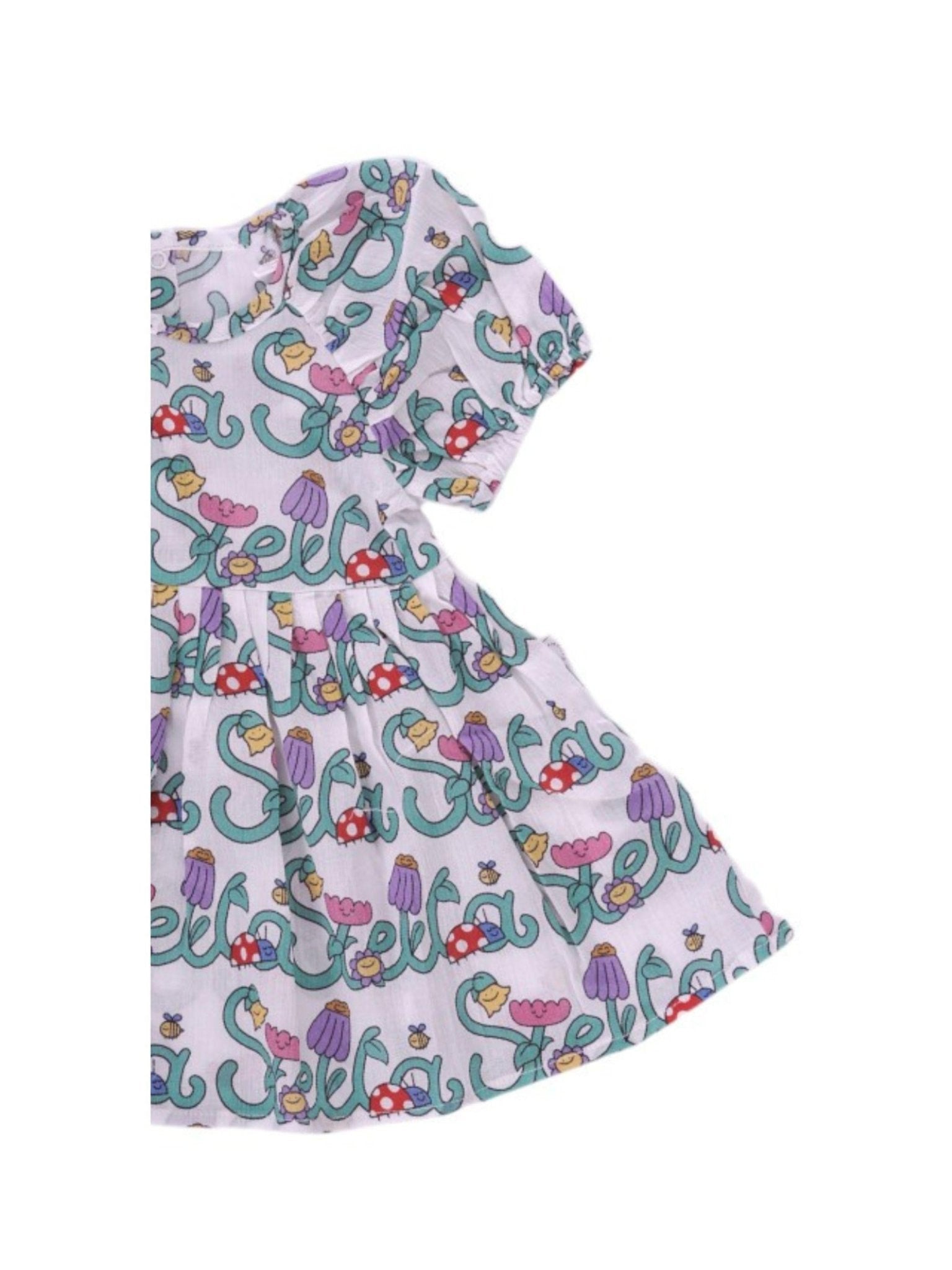 Abito per neonata Stella McCartney Kids multicolore con stampa logo all - over - Rubino Kids