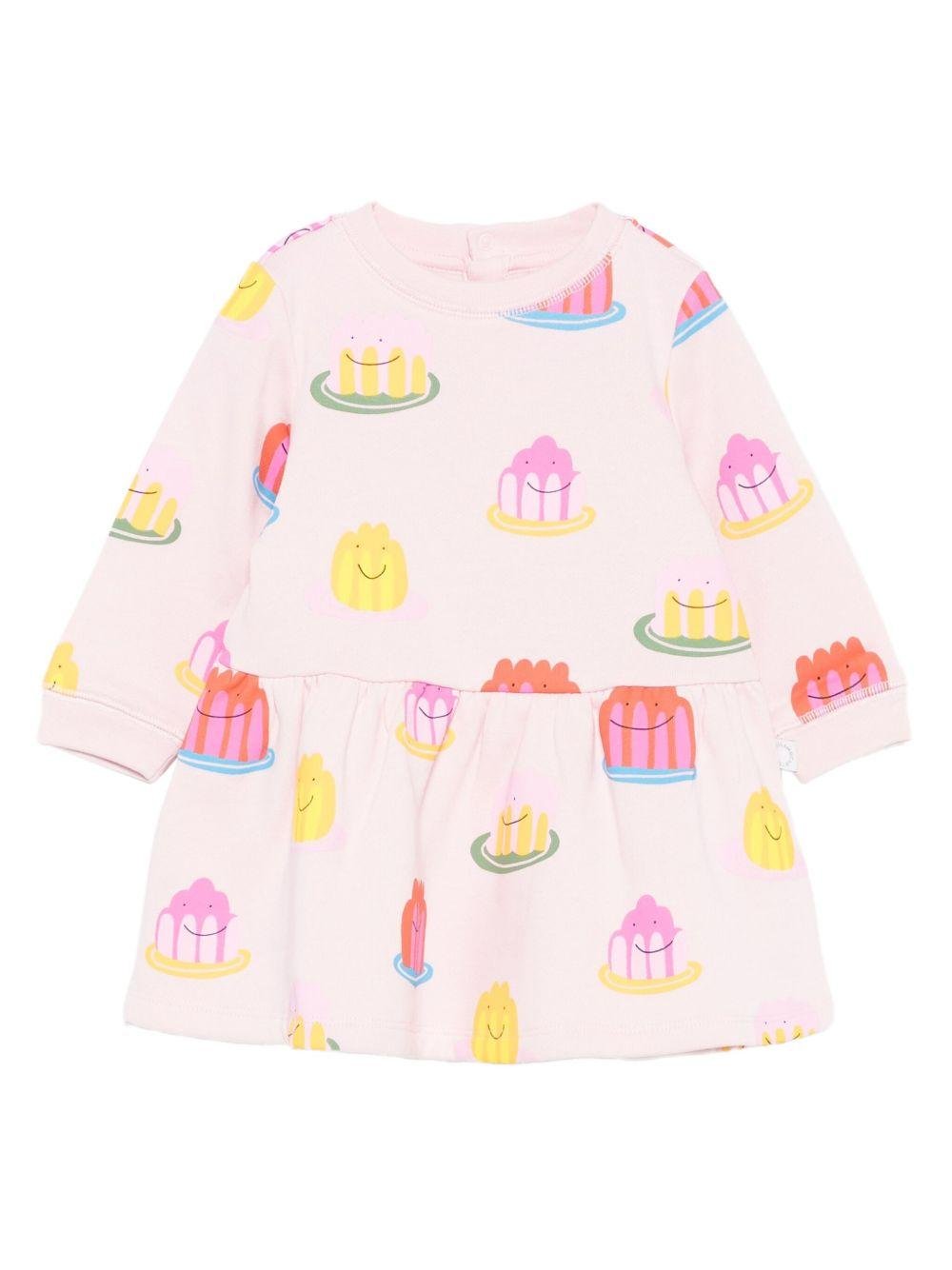 Abito per neonata Stella McCartney Kids rosa con gonna svasata - Rubino Kids