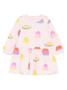 Abito per neonata Stella McCartney Kids rosa con gonna svasata - Rubino Kids