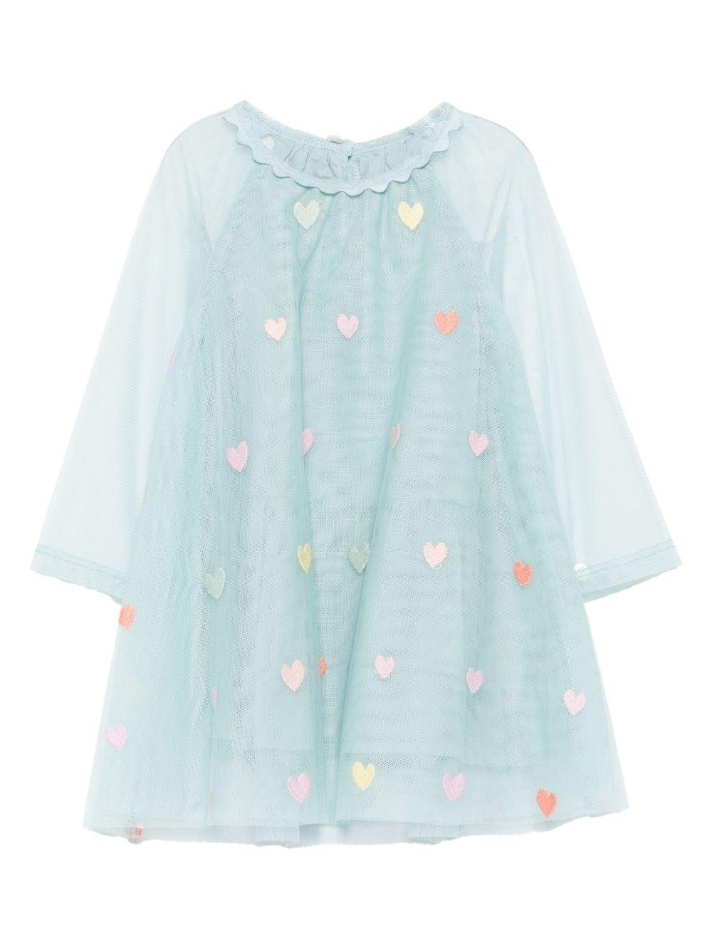 Abito per neonata Stella McCartney Kids verde con decorazioni e tulle - Rubino Kids