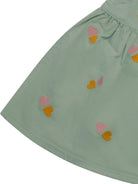 Abito per neonata Stella McCartney Kids verde con motivo a cuori - Rubino Kids