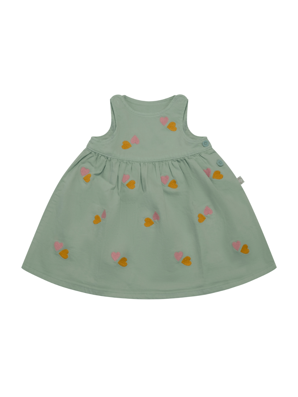 Abito per neonata Stella McCartney Kids verde con motivo a cuori - Rubino Kids
