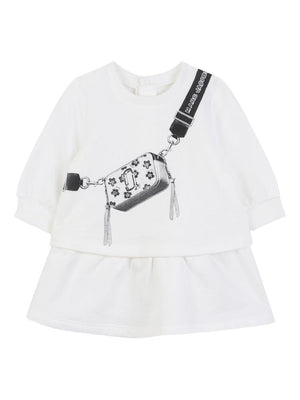 The Marc Jacobs Kids white graphic print baby girl dress