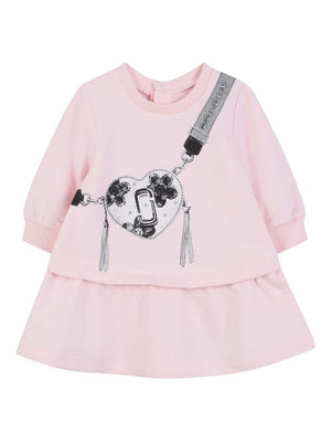 The Marc Jacobs Kids pink baby girl dress with heart print
