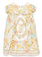 Abito per neonata Versace Kids beige con stampa barocca - Rubino Kids
