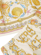 Abito per neonata Versace Kids bianco con stampa Underwater Barocco - Rubino Kids