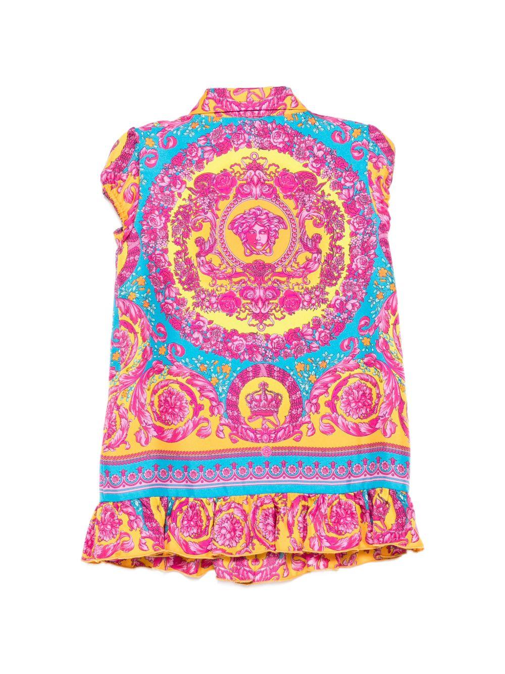 Abito per neonata Versace Kids multicolore con caratteristica stampa all - over - Rubino Kids
