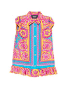 Abito per neonata Versace Kids multicolore con caratteristica stampa all - over - Rubino Kids