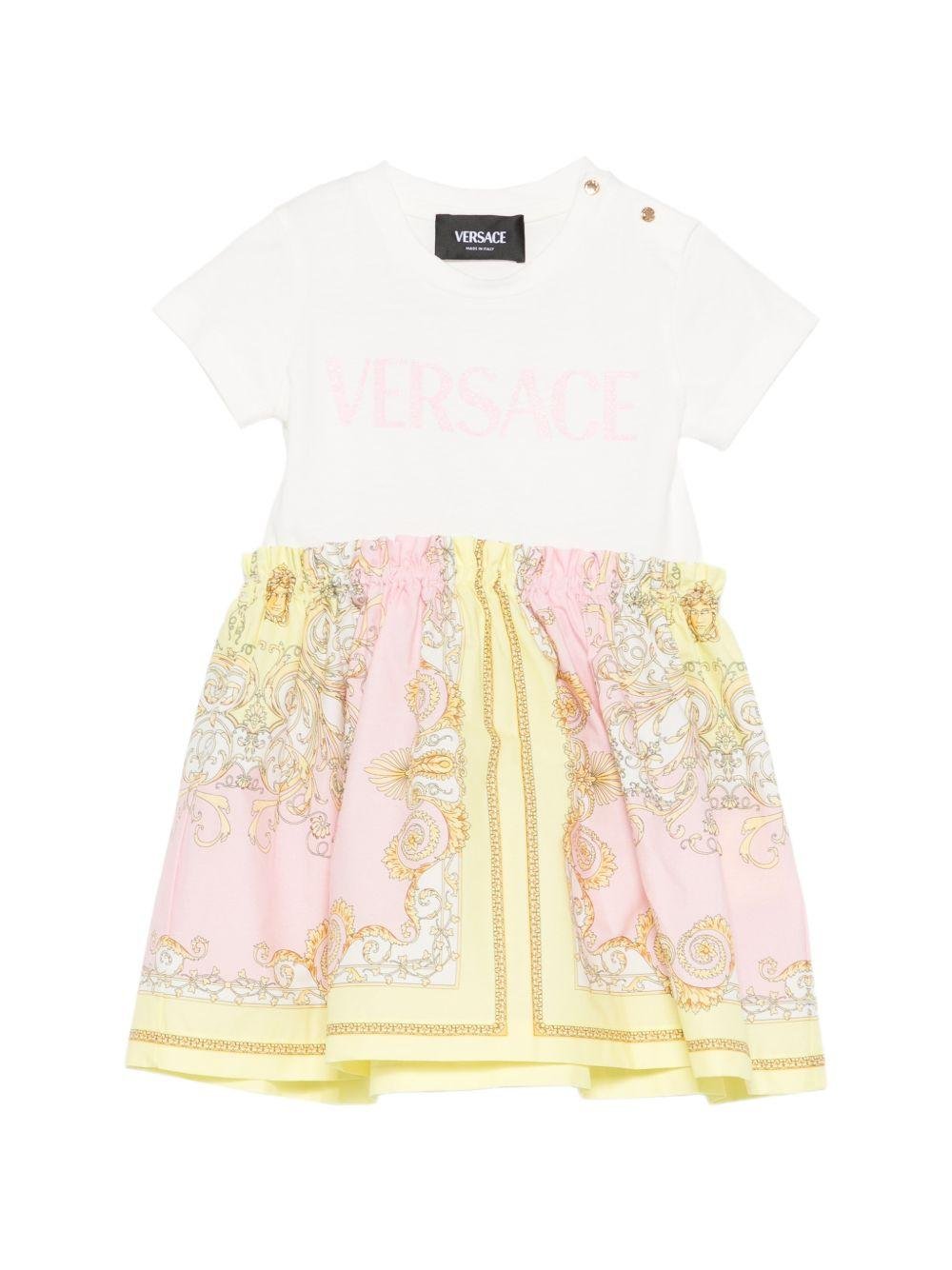 Abito per neonata Versace Kids multicolore con motivo barocco - Rubino Kids