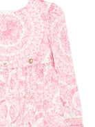 Abito per neonata Versace Kids rosa con stampa floreale - Rubino Kids