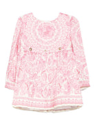 Abito per neonata Versace Kids rosa con stampa floreale - Rubino Kids