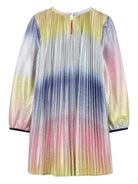 Abito plissettato per bambina Billieblush multicolore con effetto metallizzato - Rubino Kids
