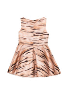 Abito smanicato per bambina Elisabetta Franchi La Mia Bambina beige con stampa animalier - Rubino Kids