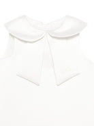 Abito smanicato per neonata Elisabetta Franchi La Mia Bambina bianco con colletto Peter Pan - Rubino Kids