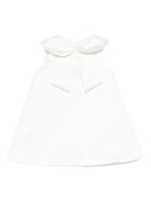 Abito smanicato per neonata Elisabetta Franchi La Mia Bambina bianco con colletto Peter Pan - Rubino Kids