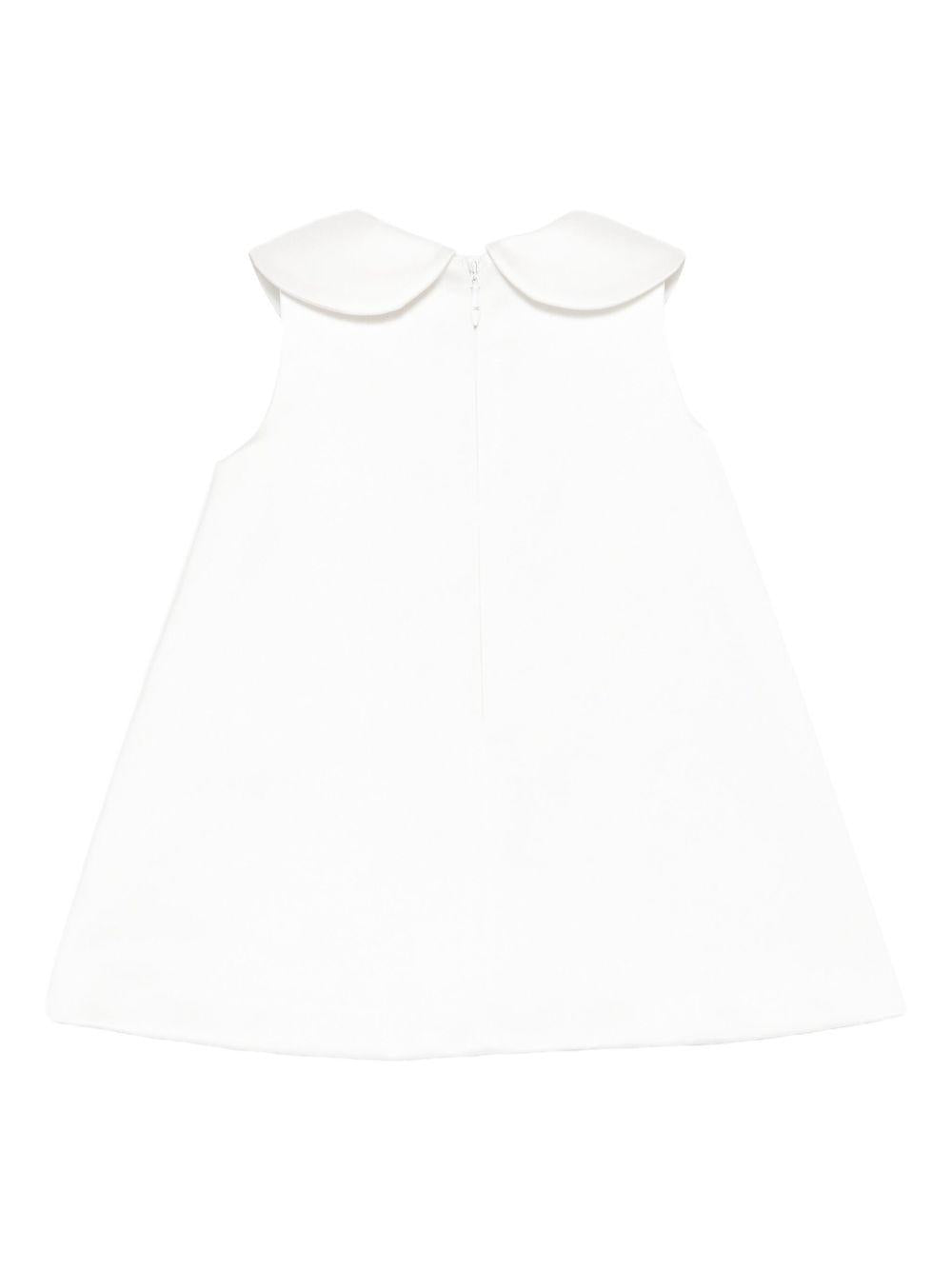 Abito smanicato per neonata Elisabetta Franchi La Mia Bambina bianco con colletto Peter Pan - Rubino Kids