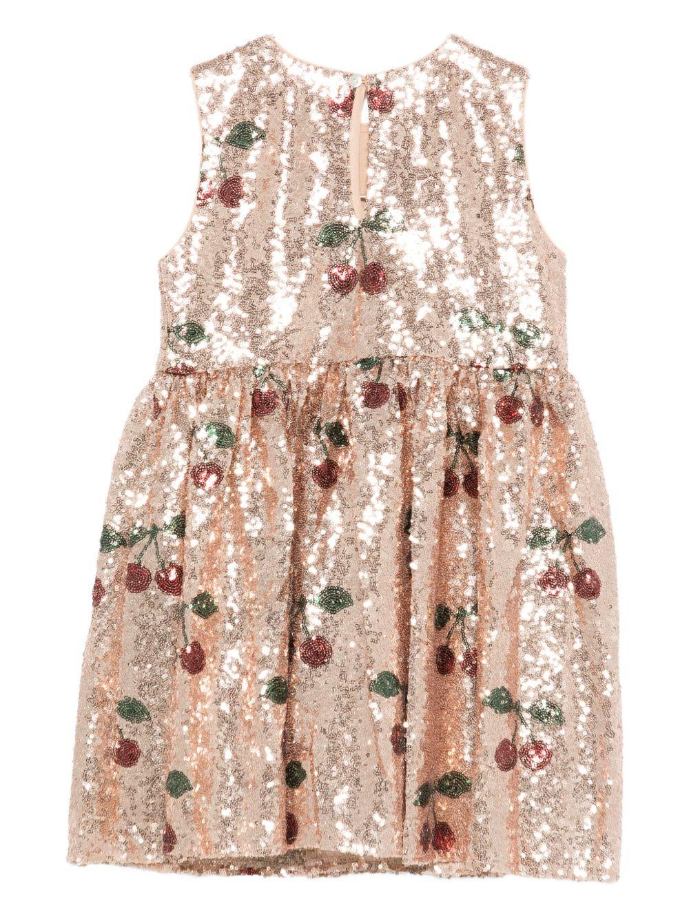 Abito Starla per bambina Konges Sløjd rosa con decorazione a paillettes - Rubino Kids