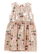 Abito Starla per bambina Konges Sløjd rosa con decorazione a paillettes - Rubino Kids
