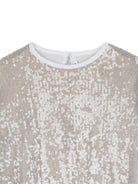 Abito svasato per bambina Billieblush in argento con paillettes - Rubino Kids