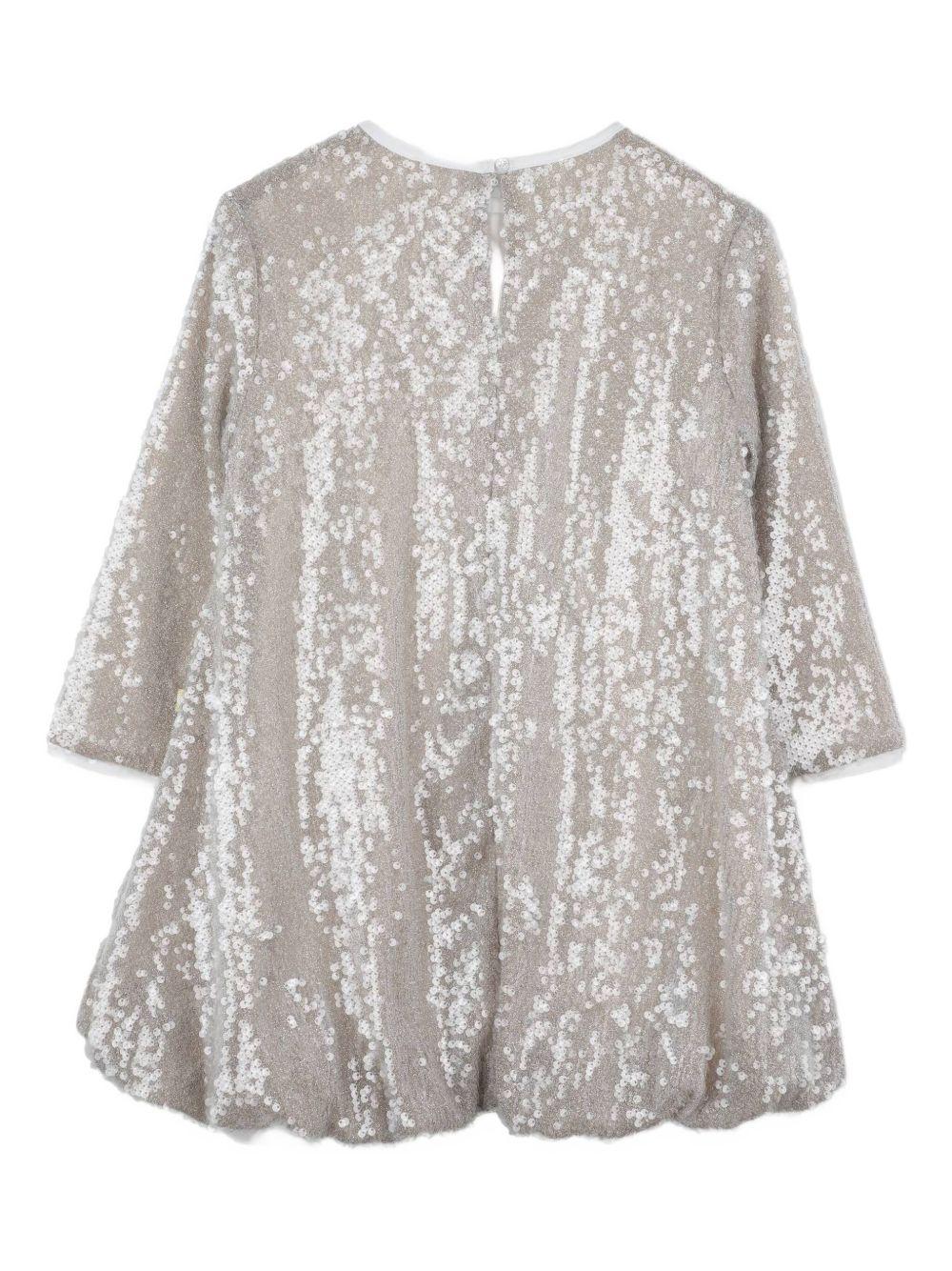 Abito svasato per bambina Billieblush in argento con paillettes - Rubino Kids
