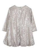 Abito svasato per bambina Billieblush in argento con paillettes - Rubino Kids