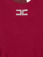 Abito svasato per bambina Elisabetta Franchi La Mia Bambina rosso con decorazione logo - Rubino Kids