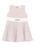 Abito svasato per neonata Elisabetta Franchi La Mia Bambina rosa con stampa - Rubino Kids