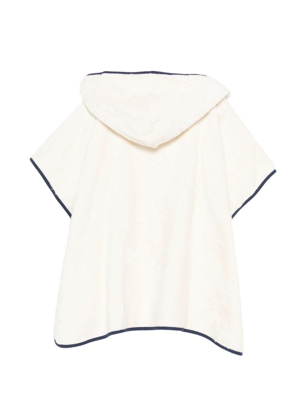 Accappatoio per bambini Bonpoint bianco con logo ricamato sul davanti - Rubino Kids