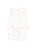 Accappatoio per bambini Petit Bateau bianco con motivo a cuori - Rubino Kids