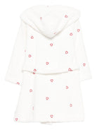 Accappatoio per bambini Petit Bateau bianco con motivo a cuori - Rubino Kids