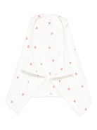 Accappatoio per bambini Petit Bateau bianco con stampa a cuori all - over - Rubino Kids