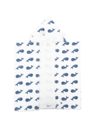 Accappatoio per neonati Petit Bateau bianco con stampa balene - Rubino Kids