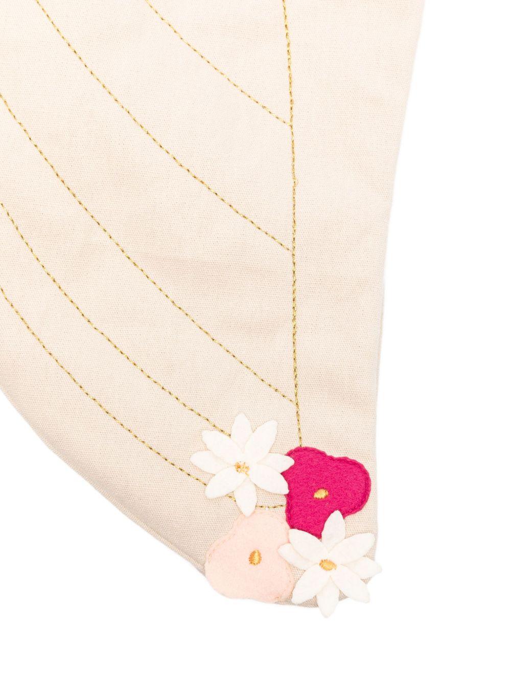 Ali giocattolo per bambina Avery Row beige con applicazione di fiori - Rubino Kids