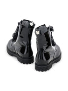 Anfibi per bambina Monnalisa neri con ruches - Rubino Kids