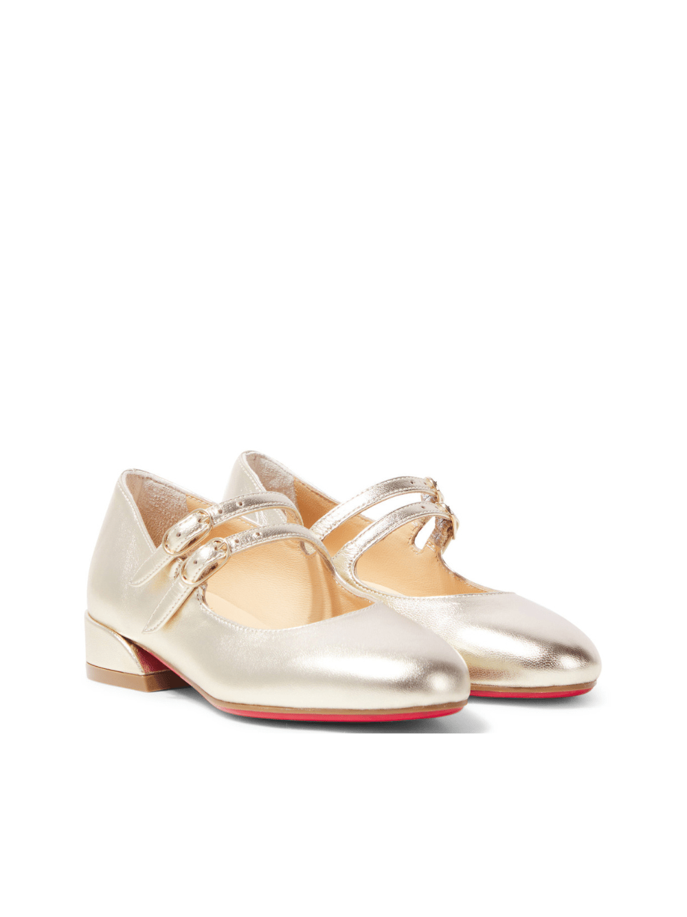Ballerina per bambina Christian Louboutin Kids color platino con suola rossa - Rubino Kids