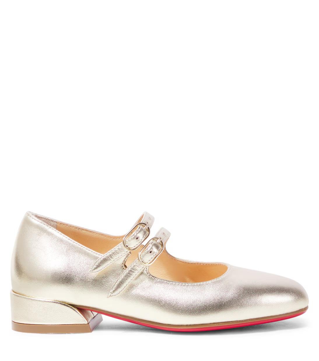 Ballerina per bambina Christian Louboutin Kids color platino con suola rossa - Rubino Kids