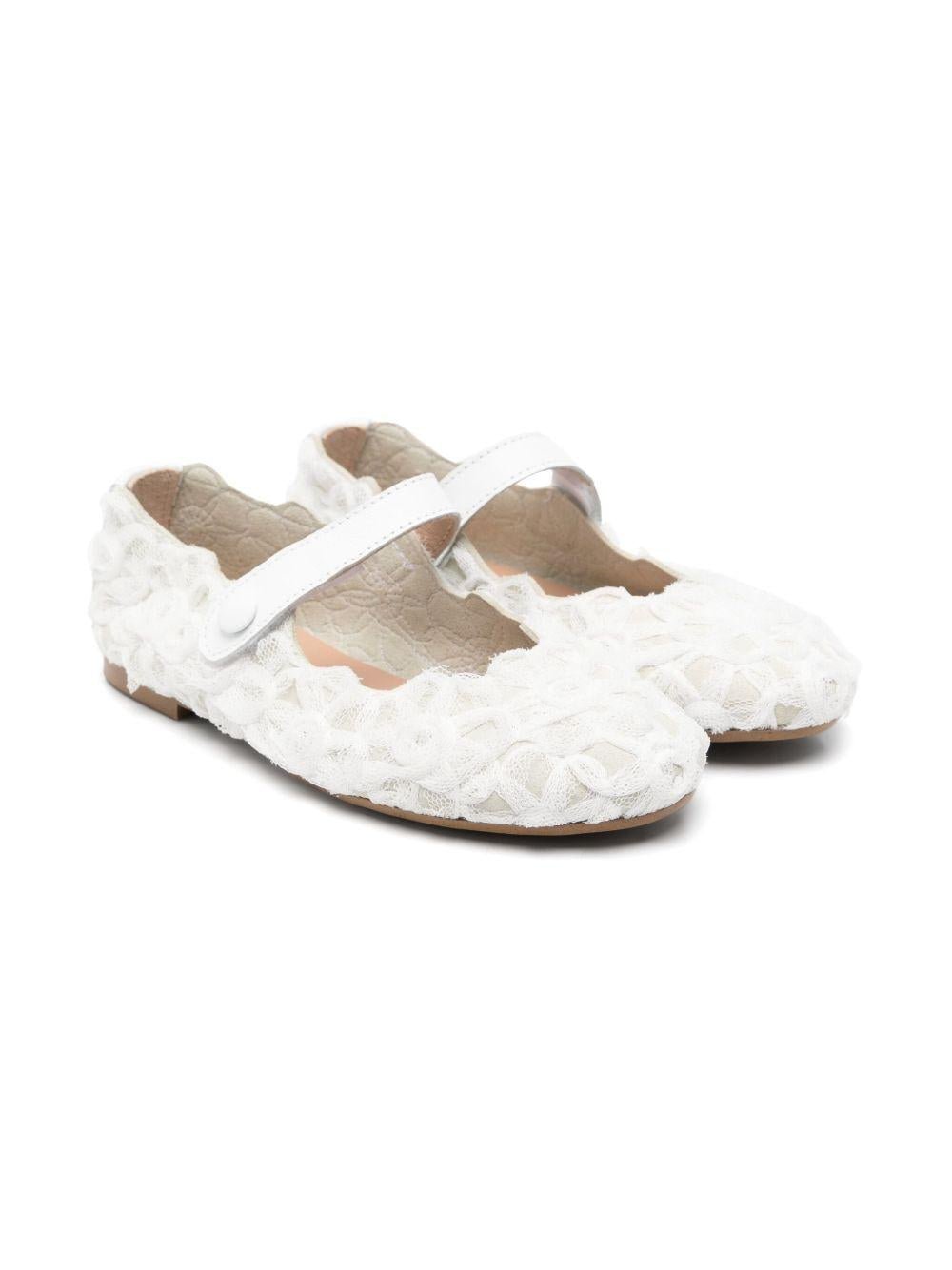 Ballerina per bambina Eli1957 bianco in tulle con chiusura laterale a strappo - Rubino Kids