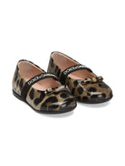 Ballerine con fiocco per bambina Dolce & Gabbana Kids animalier con stampa leopardata - Rubino Kids