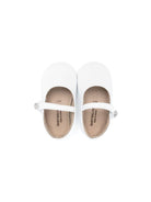 Ballerine con strass per neonata BabyWalker bianco con punta tonda - Rubino Kids