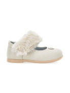 Ballerine Mary Jane per bambina Monnalisa color crema in pelliccia - Rubino Kids